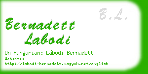 bernadett labodi business card